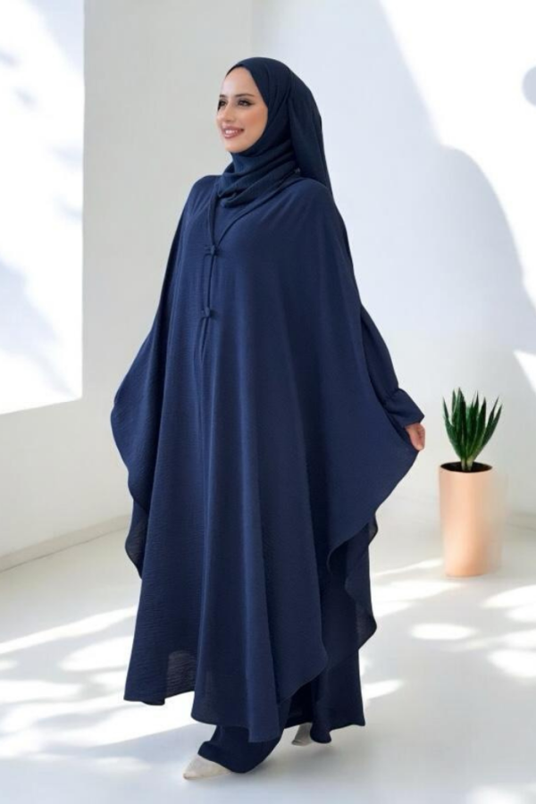 Tunik, Pantolon ve Abaya Üçlü Takım 8663 Lacivert - 3