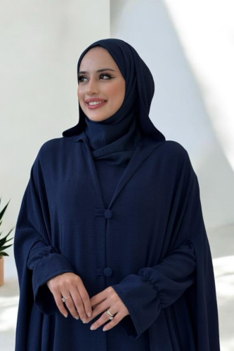 Tunik, Pantolon ve Abaya Üçlü Takım 8663 Lacivert - 4