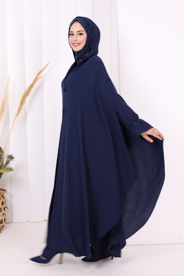 Tunik, Pantolon ve Abaya Üçlü Takım 8663 Lacivert - 4