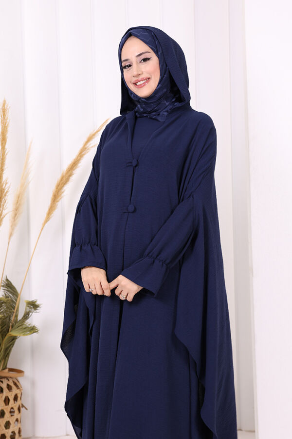 Tunik, Pantolon ve Abaya Üçlü Takım 8663 Lacivert - 6
