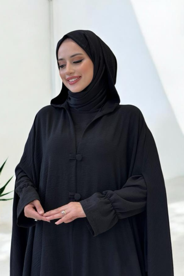 Tunik, Pantolon ve Abaya Üçlü Takım 8663 Siyah - 4