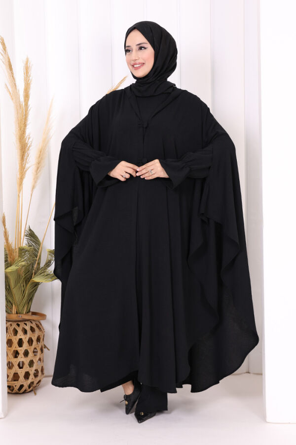 Tunik, Pantolon ve Abaya Üçlü Takım 8663 Siyah - 1