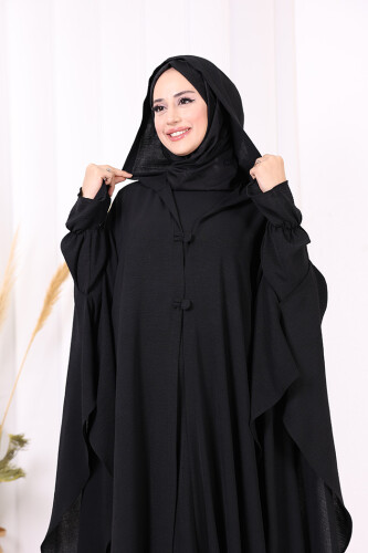 Tunik, Pantolon ve Abaya Üçlü Takım 8663 Siyah - 5