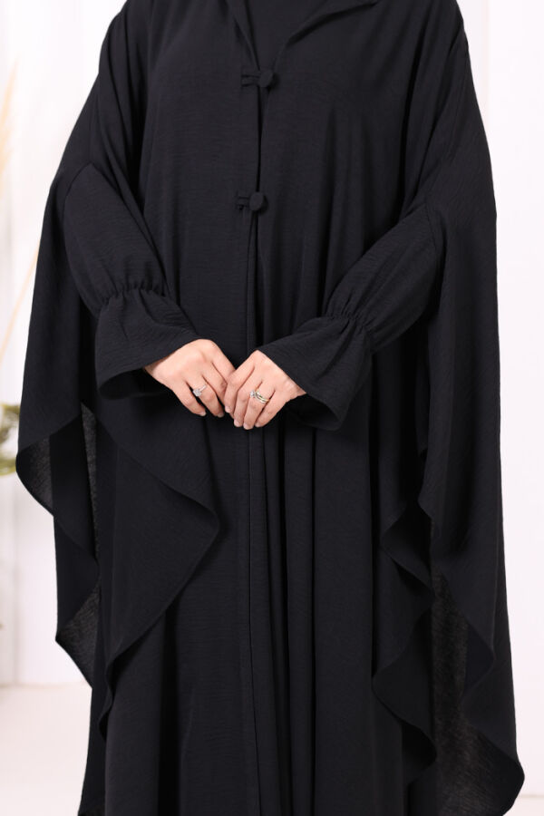 Tunik, Pantolon ve Abaya Üçlü Takım 8663 Siyah - 6