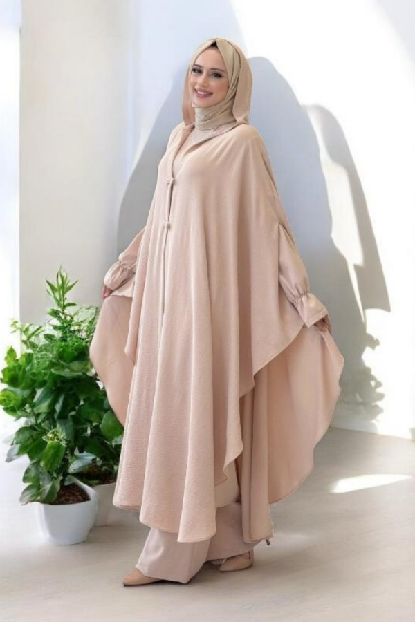 Tunik, Pantolon ve Abaya Üçlü Takım 8663 Taş - 3