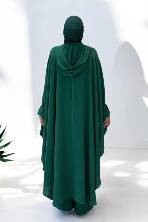 Tunik, Pantolon ve Abaya Üçlü Takım 8663 Zümrüt - 2