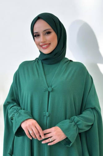Tunik, Pantolon ve Abaya Üçlü Takım 8663 Zümrüt - 4