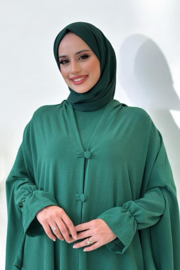 Tunik, Pantolon ve Abaya Üçlü Takım 8663 Zümrüt - 4