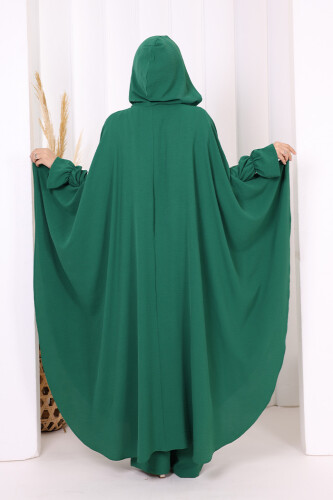 Tunik, Pantolon ve Abaya Üçlü Takım 8663 Zümrüt - 5