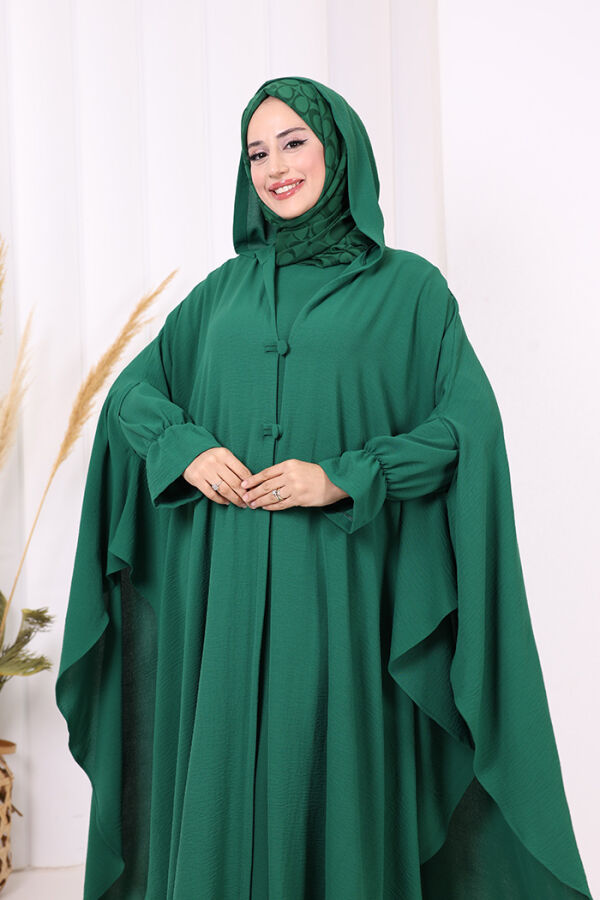 Tunik, Pantolon ve Abaya Üçlü Takım 8663 Zümrüt - 6