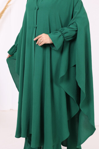 Tunik, Pantolon ve Abaya Üçlü Takım 8663 Zümrüt - 7