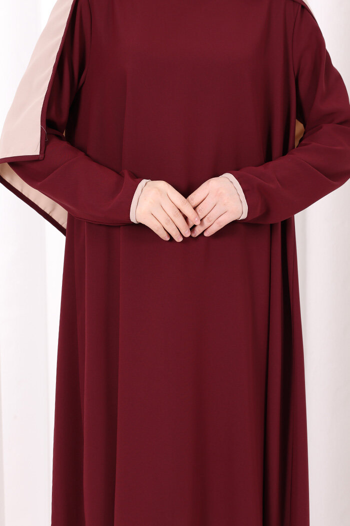 Tunik Şal ve Pantolon Üçlü Takım 8030 Bordo - 8
