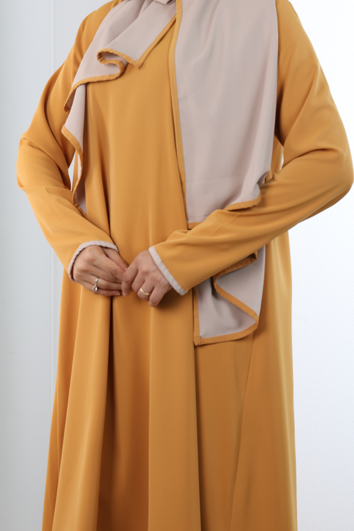 Tunik Şal ve Pantolon Üçlü Takım 8030 Hardal - 6