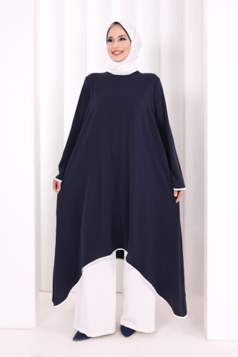 Tunik Şal ve Pantolon Üçlü Takım 8030 Lacivert