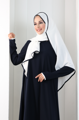 Tunik Şal ve Pantolon Üçlü Takım 8030 Lacivert - 10
