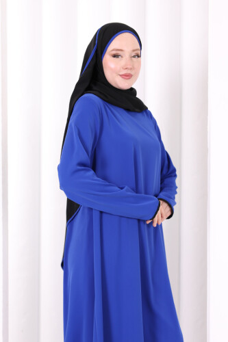 Tunik Şal ve Pantolon Üçlü Takım 8030 Saks - 5
