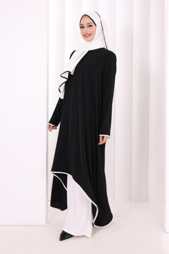 Tunik Şal ve Pantolon Üçlü Takım 8030 Siyah - 3
