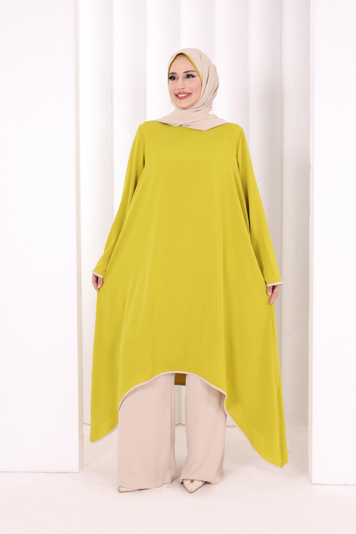 Tunik Şal ve Pantolon Üçlü Takım 8030 Yağ Yeşili - 1