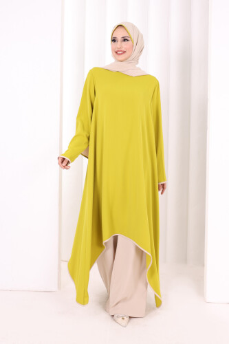 Tunik Şal ve Pantolon Üçlü Takım 8030 Yağ Yeşili - 2