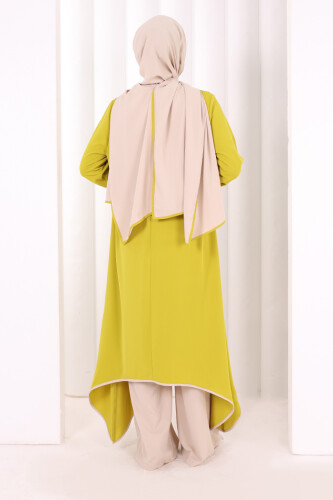 Tunik Şal ve Pantolon Üçlü Takım 8030 Yağ Yeşili - 5