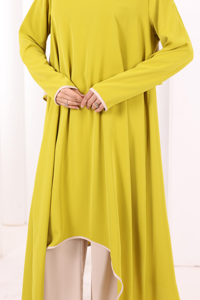 Tunik Şal ve Pantolon Üçlü Takım 8030 Yağ Yeşili - 7