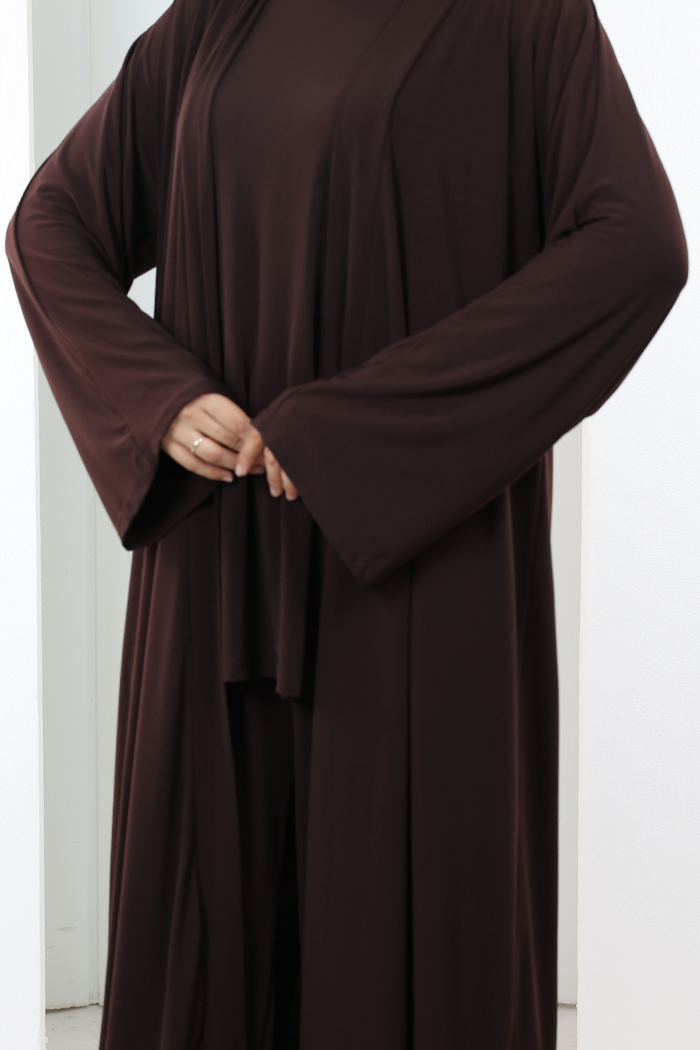 Uzun Hırkalı Üçlü Takım 8713 Kahverengi - 6