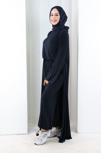 Uzun Hırkalı Üçlü Takım 8713 Lacivert - 3