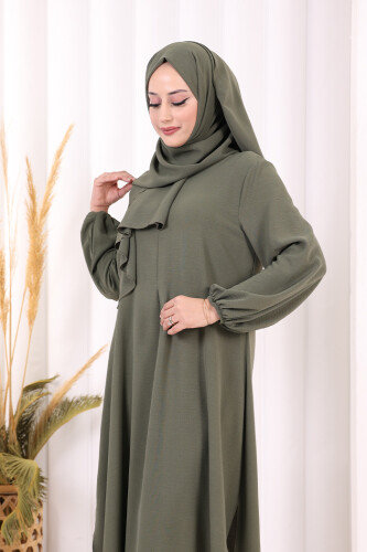 Verevli Tunik, Pantolon Takım Şal  HEDİYE   3937 Haki - 4