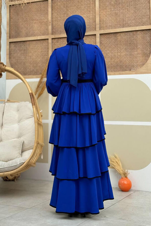 Kleid mit Lagendetail und Taillengürtel 6029 Saks - 2
