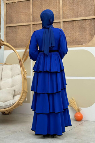 Waist Belted Layer Detail Dress 6029 Saks - 2