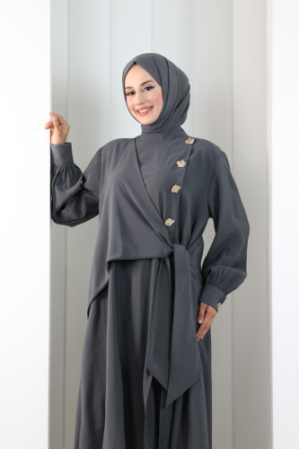 Yandan Bağlamalı İkili Takım 8019 Füme - 5