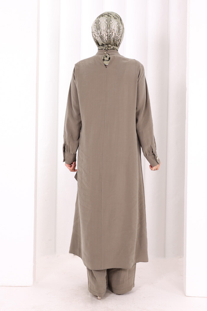 Yandan Bağlamalı İkili Takım 8019 Haki - 5