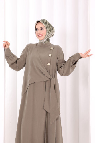 Yandan Bağlamalı İkili Takım 8019 Haki - 6