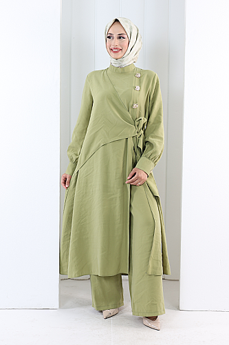 Yandan Bağlamalı İkili Takım 8019 Haki 