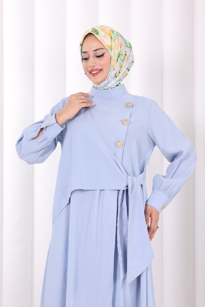 Yandan Bağlamalı İkili Takım 8019 Mavi - 4