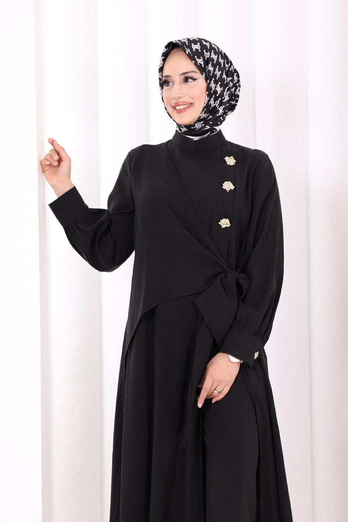 Yandan Bağlamalı İkili Takım 8019 Siyah - 4