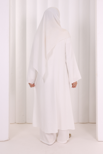 Yandan Bağlamalı Tunik Pantolon Takım 8008 Ekru - 4