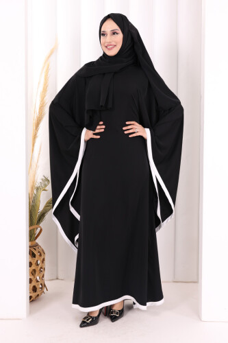 Yarasakol Biyeli Elbise Şal Hediyelidir 7068 Siyah