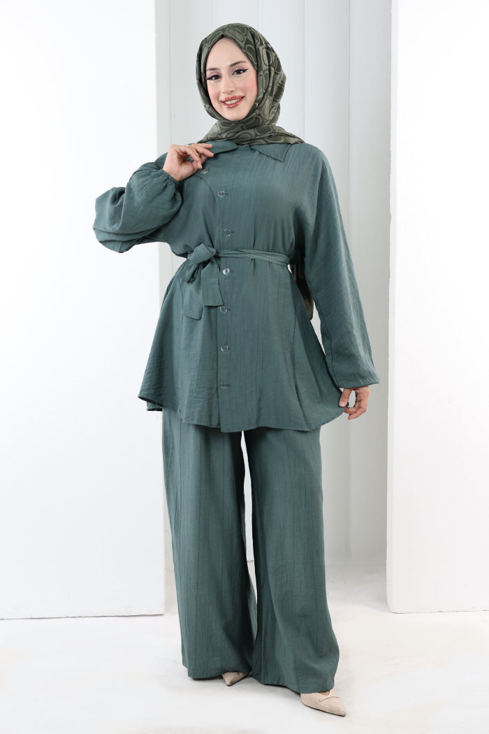Yarasakol Düğmeli Takım 8705 Mint - 1