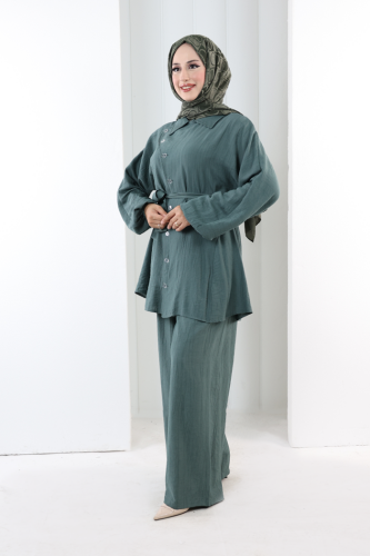 Yarasakol Düğmeli Takım 8705 Mint - 3