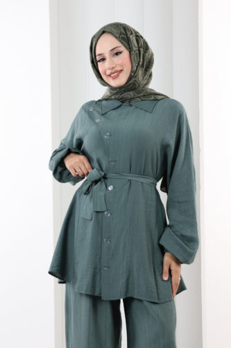 Yarasakol Düğmeli Takım 8705 Mint - 5