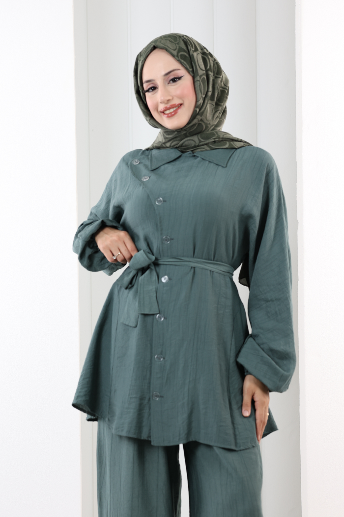 Yarasakol Düğmeli Takım 8705 Mint - 5