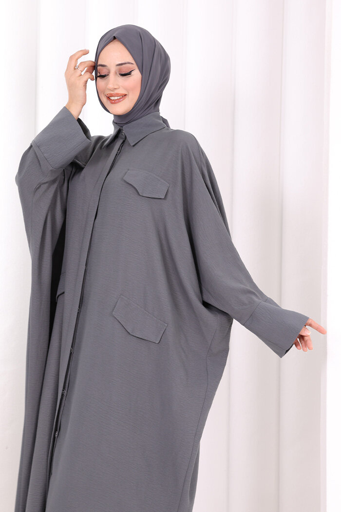 Yarasakol Elbise 7071 Antrasit - 5