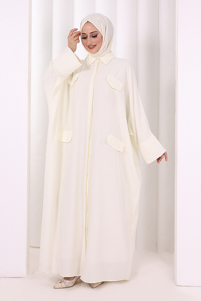 Yarasakol Elbise 7071 Ekru - 1