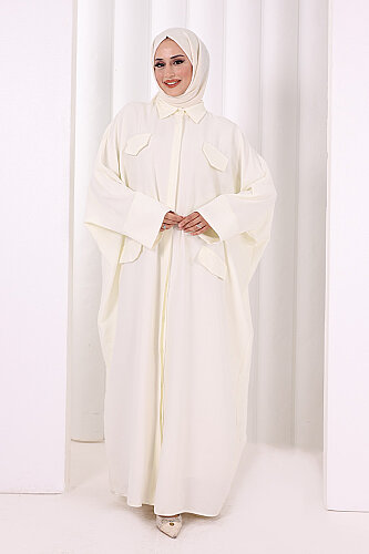 Yarasakol Elbise 7071 Ekru - 2