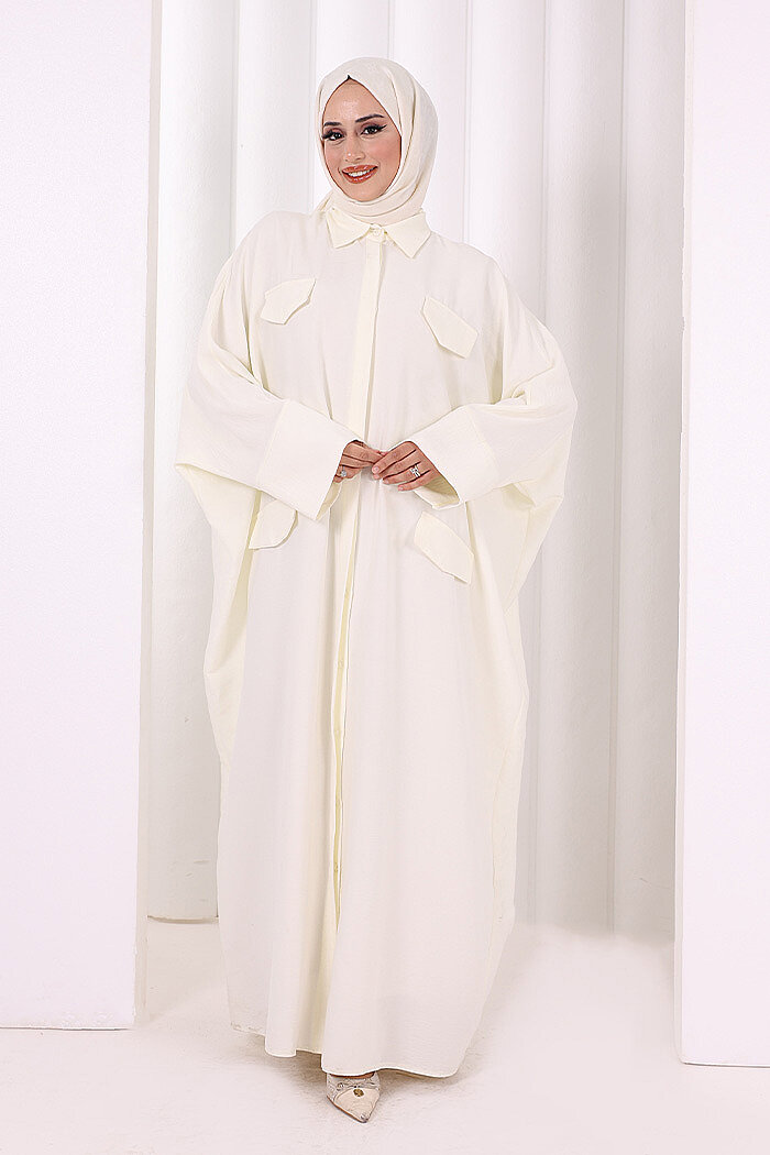 Yarasakol Elbise 7071 Ekru - 2