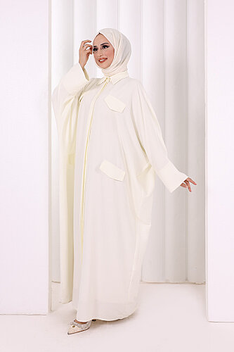 Yarasakol Elbise 7071 Ekru - 3