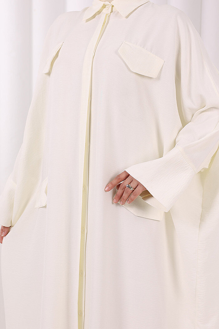 Yarasakol Elbise 7071 Ekru - 6