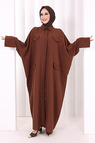 Yarasakol Elbise 7071 Kahverengi