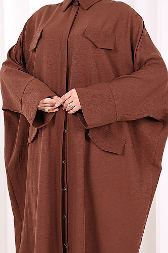 Yarasakol Elbise 7071 Kahverengi - 6